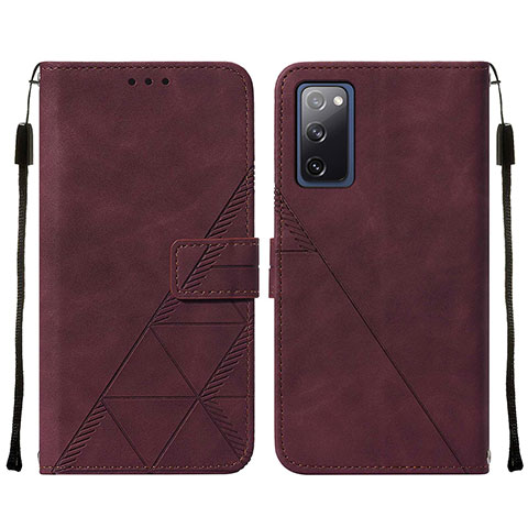 Coque Portefeuille Livre Cuir Etui Clapet Y01B pour Samsung Galaxy S20 FE 4G Vin Rouge