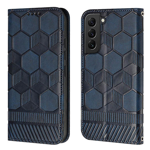 Coque Portefeuille Livre Cuir Etui Clapet Y01B pour Samsung Galaxy S21 Plus 5G Bleu