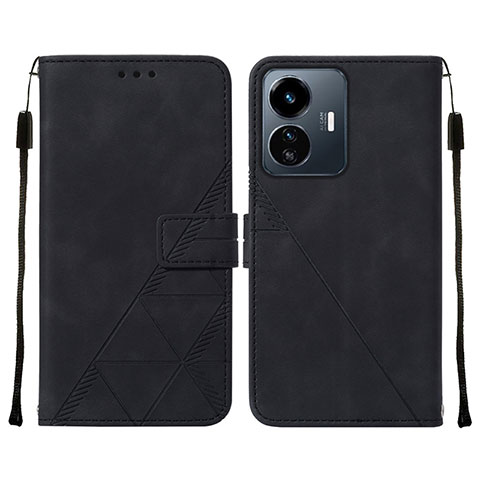 Coque Portefeuille Livre Cuir Etui Clapet Y01B pour Vivo iQOO Z6 Lite 5G Noir