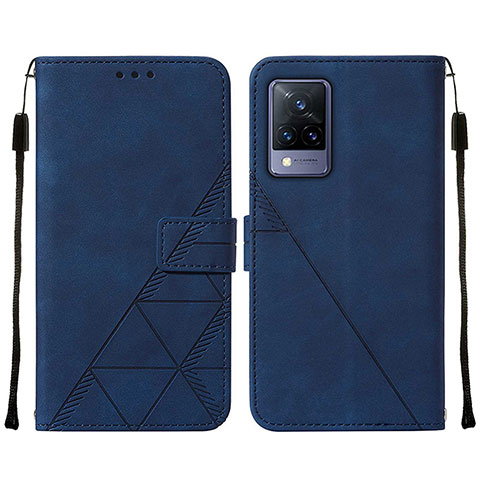 Coque Portefeuille Livre Cuir Etui Clapet Y01B pour Vivo V21 5G Bleu