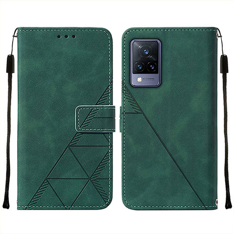 Coque Portefeuille Livre Cuir Etui Clapet Y01B pour Vivo V21 5G Vert