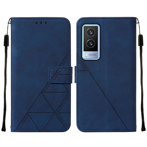 Coque Portefeuille Livre Cuir Etui Clapet Y01B pour Vivo V21e 5G Bleu