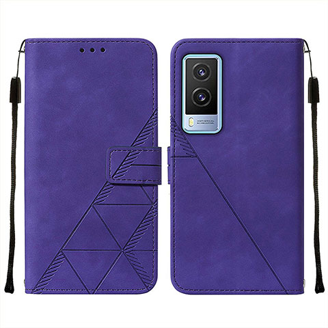 Coque Portefeuille Livre Cuir Etui Clapet Y01B pour Vivo V21e 5G Violet