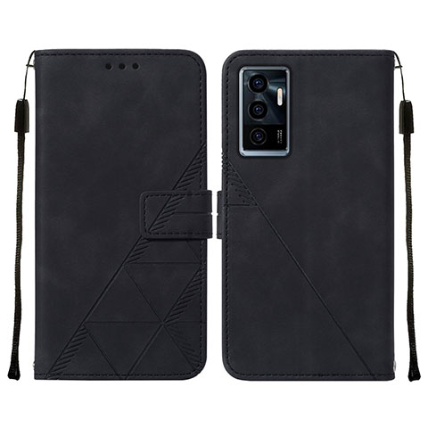 Coque Portefeuille Livre Cuir Etui Clapet Y01B pour Vivo V23e Noir