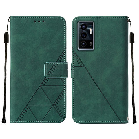 Coque Portefeuille Livre Cuir Etui Clapet Y01B pour Vivo V23e Vert