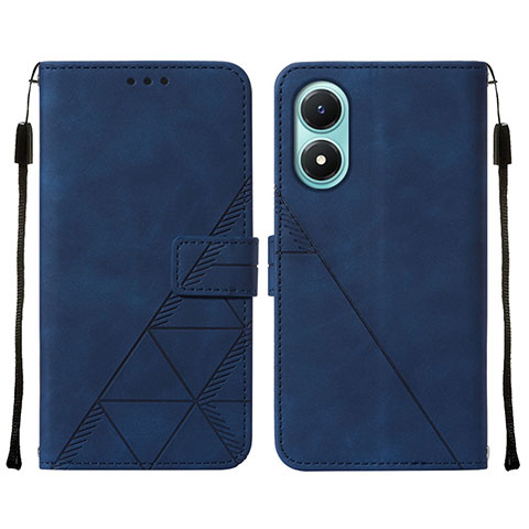 Coque Portefeuille Livre Cuir Etui Clapet Y01B pour Vivo Y02S Bleu