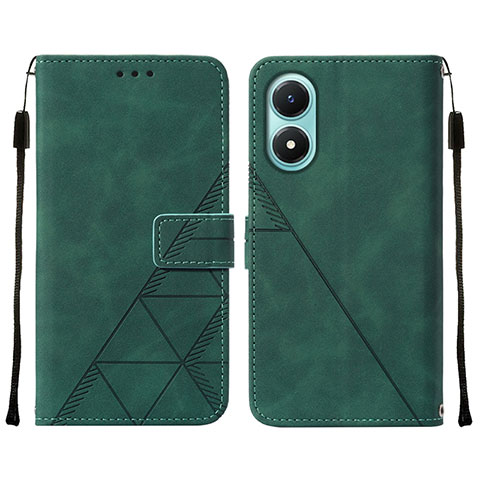 Coque Portefeuille Livre Cuir Etui Clapet Y01B pour Vivo Y02S Vert