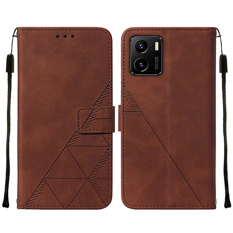 Coque Portefeuille Livre Cuir Etui Clapet Y01B pour Vivo Y10 Marron