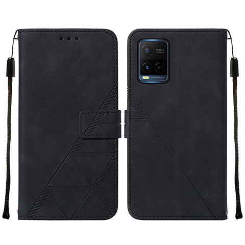 Coque Portefeuille Livre Cuir Etui Clapet Y01B pour Vivo Y21t Noir