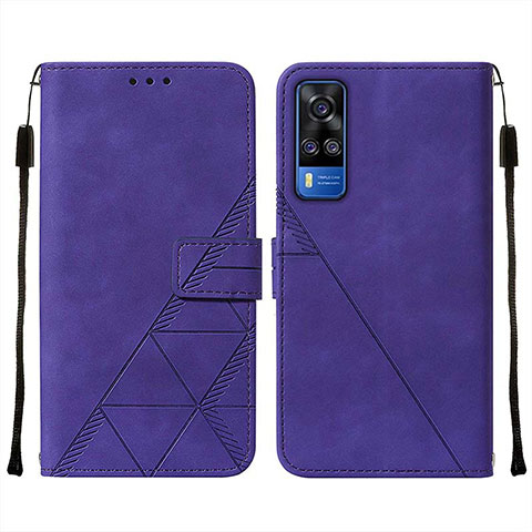 Coque Portefeuille Livre Cuir Etui Clapet Y01B pour Vivo Y31 (2021) Violet