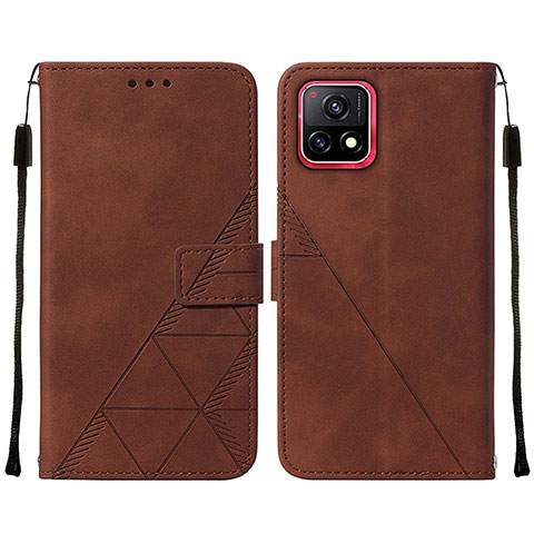 Coque Portefeuille Livre Cuir Etui Clapet Y01B pour Vivo Y31s 5G Marron