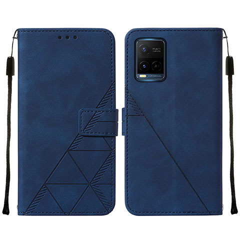 Coque Portefeuille Livre Cuir Etui Clapet Y01B pour Vivo Y33s Bleu