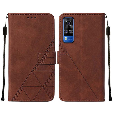 Coque Portefeuille Livre Cuir Etui Clapet Y01B pour Vivo Y51A Marron