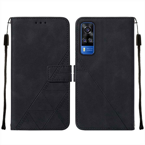 Coque Portefeuille Livre Cuir Etui Clapet Y01B pour Vivo Y51A Noir