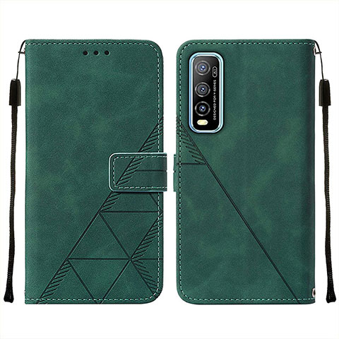 Coque Portefeuille Livre Cuir Etui Clapet Y01B pour Vivo Y51s 5G Vert