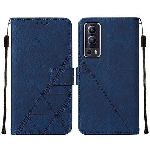 Coque Portefeuille Livre Cuir Etui Clapet Y01B pour Vivo Y72 5G Bleu