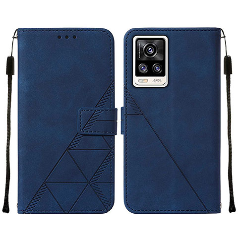 Coque Portefeuille Livre Cuir Etui Clapet Y01B pour Vivo Y73 (2021) Bleu