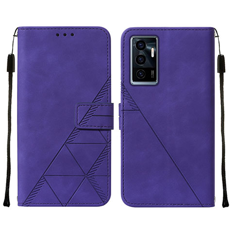 Coque Portefeuille Livre Cuir Etui Clapet Y01B pour Vivo Y75 4G Violet