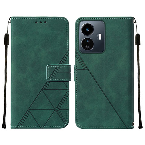 Coque Portefeuille Livre Cuir Etui Clapet Y01B pour Vivo Y77 5G Vert