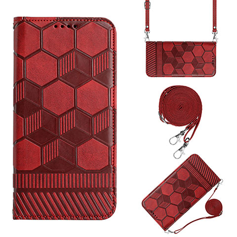 Coque Portefeuille Livre Cuir Etui Clapet Y01B pour Xiaomi Poco M4 Pro 4G Vin Rouge