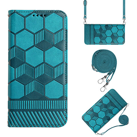 Coque Portefeuille Livre Cuir Etui Clapet Y01B pour Xiaomi Redmi 10 Power Cyan