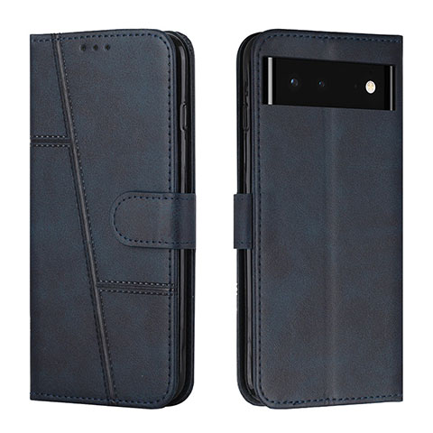 Coque Portefeuille Livre Cuir Etui Clapet Y01X pour Google Pixel 6 5G Bleu