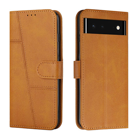 Coque Portefeuille Livre Cuir Etui Clapet Y01X pour Google Pixel 6 5G Brun Clair