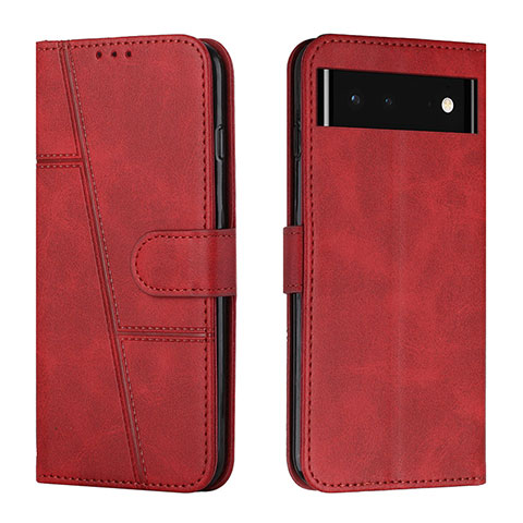 Coque Portefeuille Livre Cuir Etui Clapet Y01X pour Google Pixel 6 5G Rouge