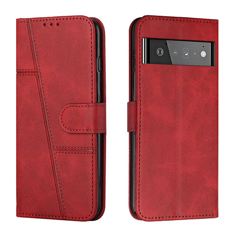 Coque Portefeuille Livre Cuir Etui Clapet Y01X pour Google Pixel 6 Pro 5G Rouge