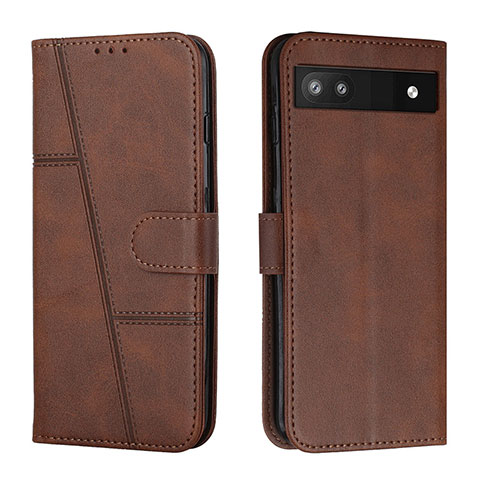 Coque Portefeuille Livre Cuir Etui Clapet Y01X pour Google Pixel 6a 5G Marron