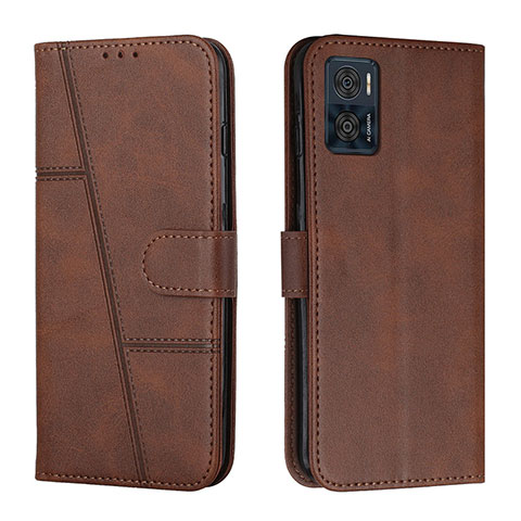 Coque Portefeuille Livre Cuir Etui Clapet Y01X pour Motorola Moto E22 Marron