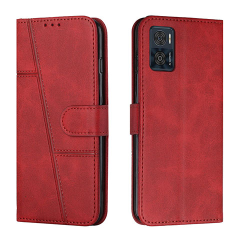 Coque Portefeuille Livre Cuir Etui Clapet Y01X pour Motorola Moto E22 Rouge