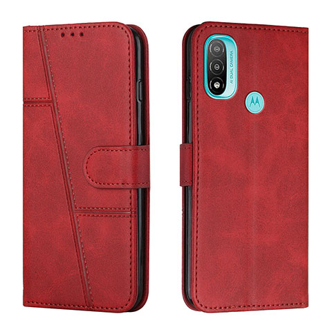 Coque Portefeuille Livre Cuir Etui Clapet Y01X pour Motorola Moto E30 Rouge