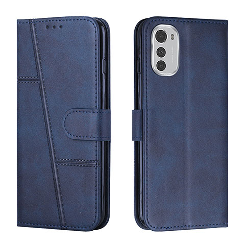 Coque Portefeuille Livre Cuir Etui Clapet Y01X pour Motorola Moto E32 Bleu