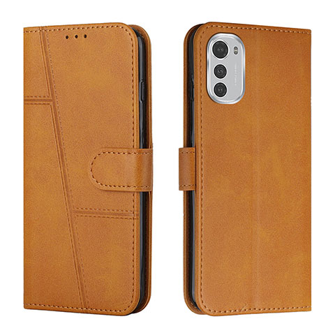 Coque Portefeuille Livre Cuir Etui Clapet Y01X pour Motorola Moto E32 Brun Clair