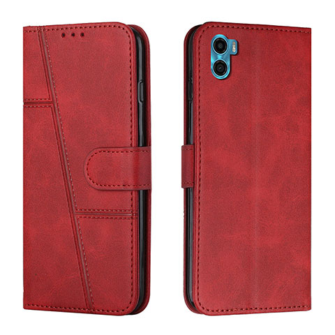 Coque Portefeuille Livre Cuir Etui Clapet Y01X pour Motorola Moto E32 India Rouge