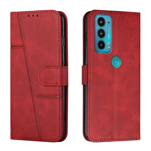 Coque Portefeuille Livre Cuir Etui Clapet Y01X pour Motorola Moto Edge 20 5G Rouge