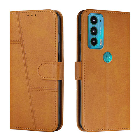 Coque Portefeuille Livre Cuir Etui Clapet Y01X pour Motorola Moto Edge Lite 5G Brun Clair