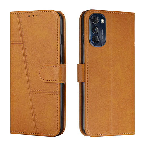 Coque Portefeuille Livre Cuir Etui Clapet Y01X pour Motorola Moto G 5G (2022) Brun Clair