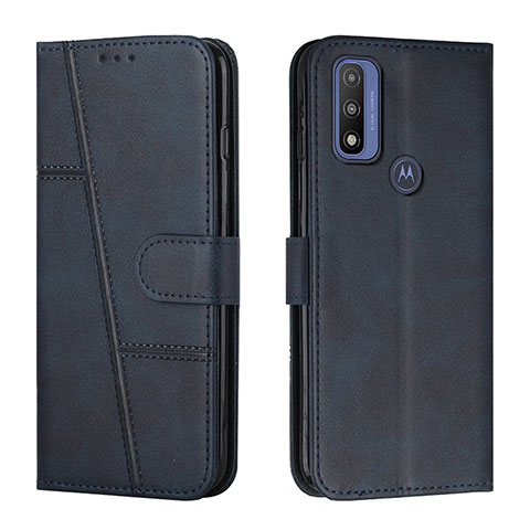 Coque Portefeuille Livre Cuir Etui Clapet Y01X pour Motorola Moto G Pure Bleu