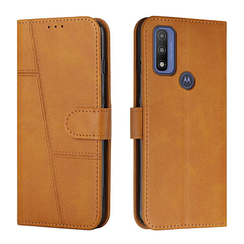 Coque Portefeuille Livre Cuir Etui Clapet Y01X pour Motorola Moto G Pure Brun Clair