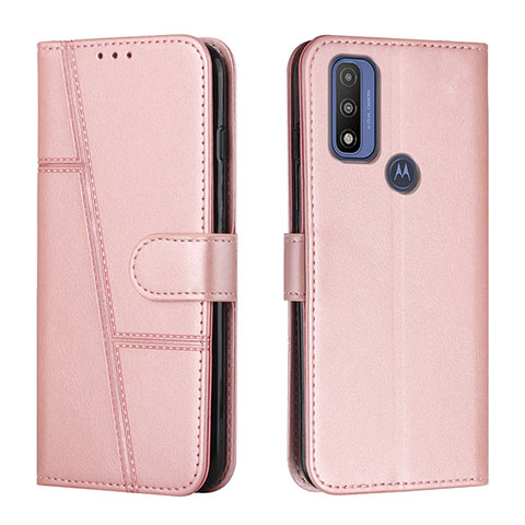 Coque Portefeuille Livre Cuir Etui Clapet Y01X pour Motorola Moto G Pure Or Rose