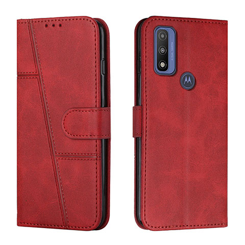 Coque Portefeuille Livre Cuir Etui Clapet Y01X pour Motorola Moto G Pure Rouge