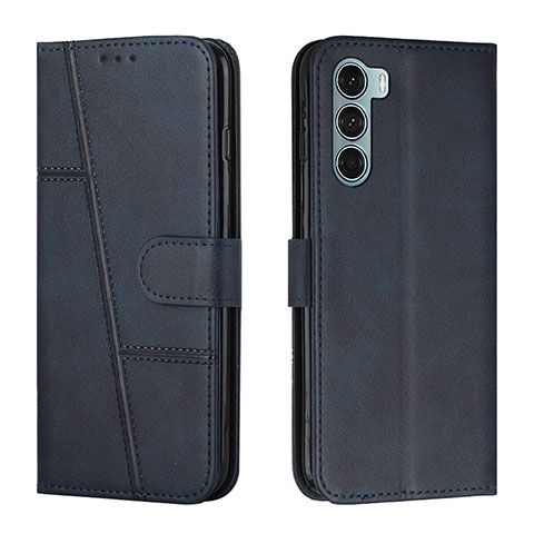 Coque Portefeuille Livre Cuir Etui Clapet Y01X pour Motorola Moto G200 5G Bleu