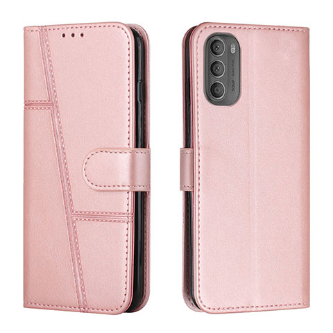 Coque Portefeuille Livre Cuir Etui Clapet Y01X pour Motorola Moto G31 Or Rose