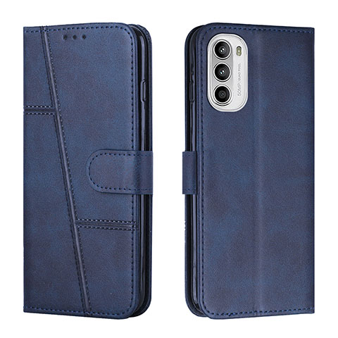 Coque Portefeuille Livre Cuir Etui Clapet Y01X pour Motorola MOTO G52 Bleu