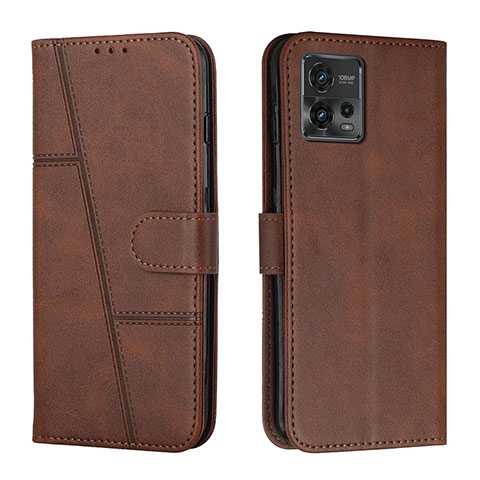 Coque Portefeuille Livre Cuir Etui Clapet Y01X pour Motorola Moto G72 Marron