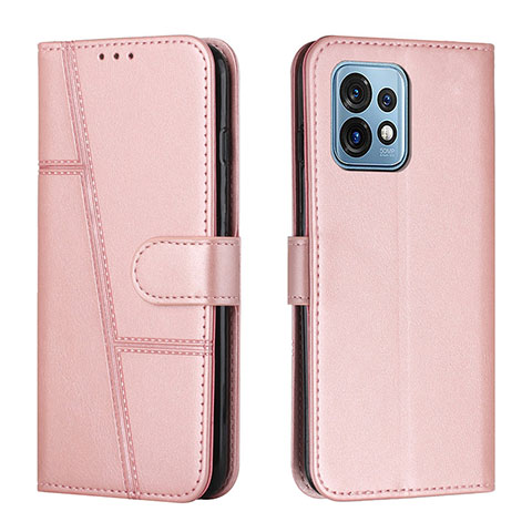 Coque Portefeuille Livre Cuir Etui Clapet Y01X pour Motorola Moto X40 5G Or Rose