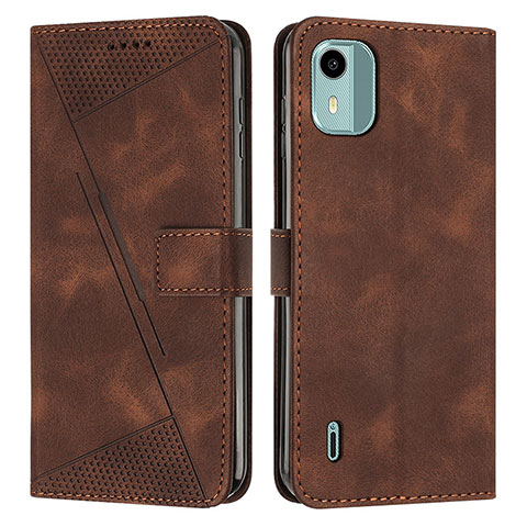 Coque Portefeuille Livre Cuir Etui Clapet Y01X pour Nokia C12 Plus Marron