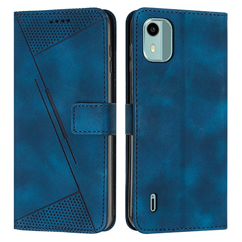 Coque Portefeuille Livre Cuir Etui Clapet Y01X pour Nokia C12 Pro Bleu